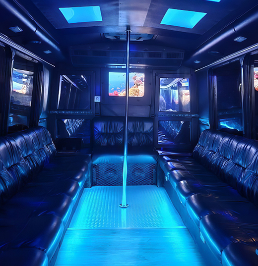 built in bars on party bus