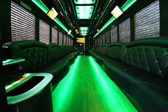 light show on limo bus